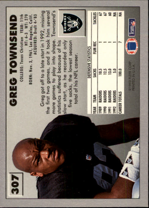 1993 Fleer Football "Main Set" Base Cards #251 to #500 - Picture 115 of 501