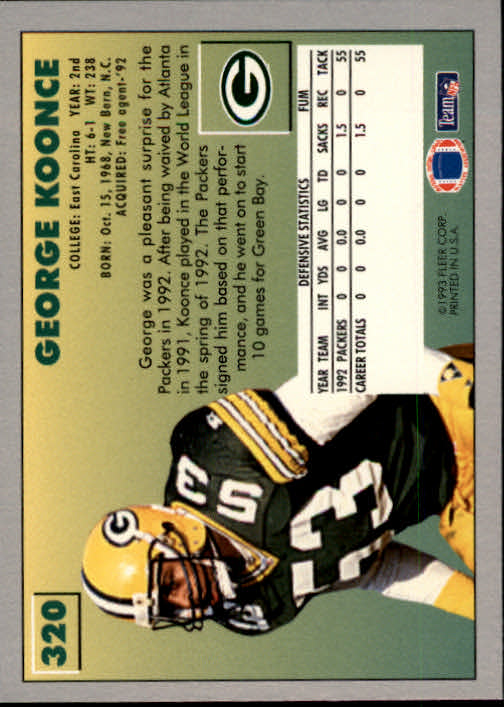 1993 Fleer Football "Main Set" Base Cards #251 to #500 - Picture 141 of 501