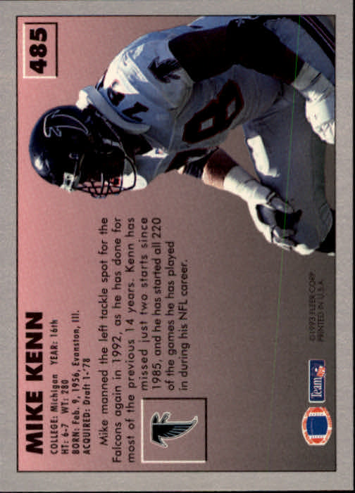 1993 Fleer Football "Main Set" Base Cards #251 to #500 - Picture 471 of 501