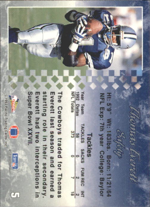 A6697- 1993 Pacific Football Cards 1-250 +Rookies -You Pick- 15+ FREE US SHIP - Bild 11 von 487