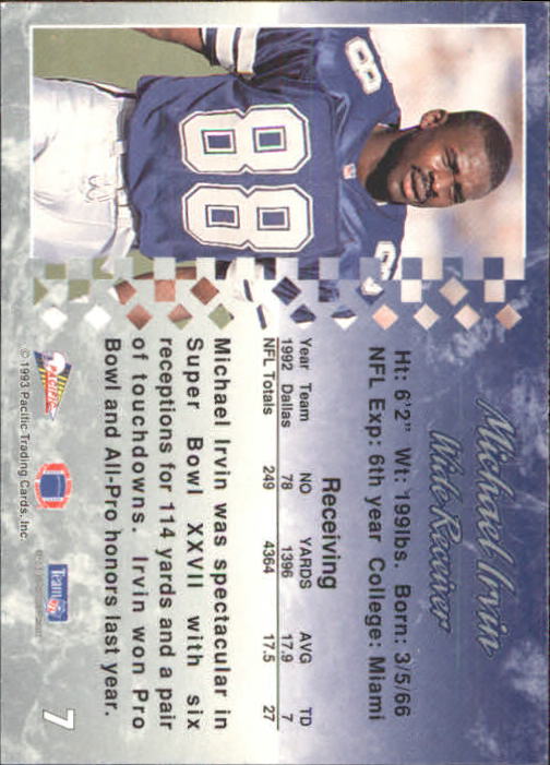 A6697- 1993 Pacific Football Cards 1-250 +Rookies -You Pick- 15+ FREE US SHIP - Bild 15 von 487