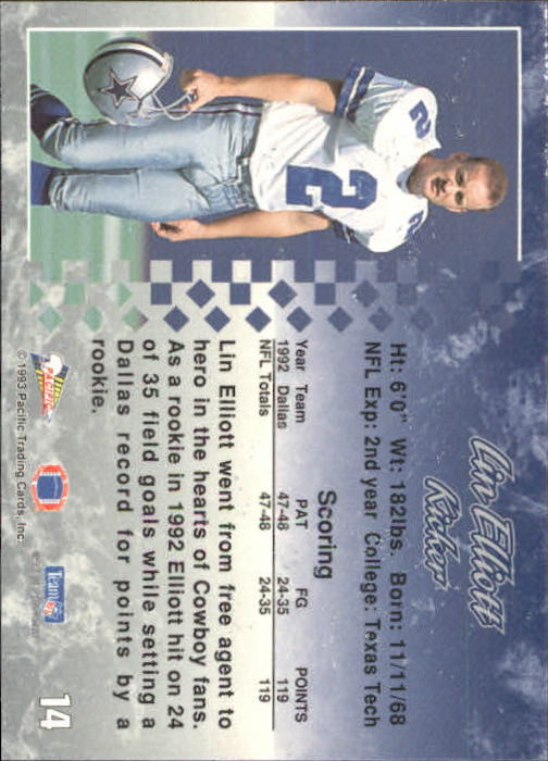 A6697- 1993 Pacific Football Cards 1-250 +Rookies -You Pick- 15+ FREE US SHIP - Bild 28 von 487