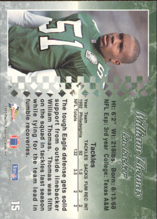 A6697- 1993 Pacific Football Cards 1-250 +Rookies -You Pick- 15+ FREE US SHIP - Bild 30 von 487