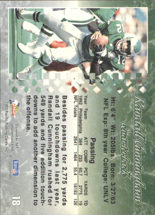 A6697- 1993 Pacific Football Cards 1-250 +Rookies -You Pick- 15+ FREE US SHIP - Bild 36 von 487
