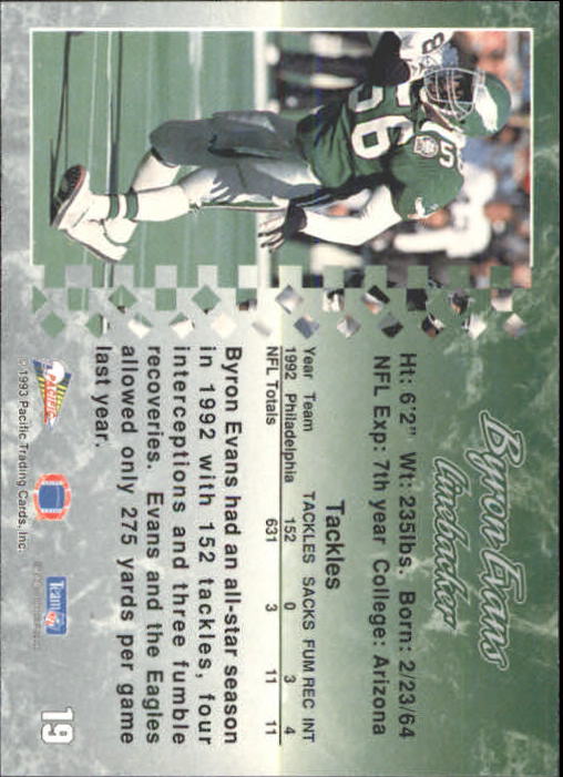 A6697- 1993 Pacific Football Cards 1-250 +Rookies -You Pick- 15+ FREE US SHIP - Bild 38 von 487