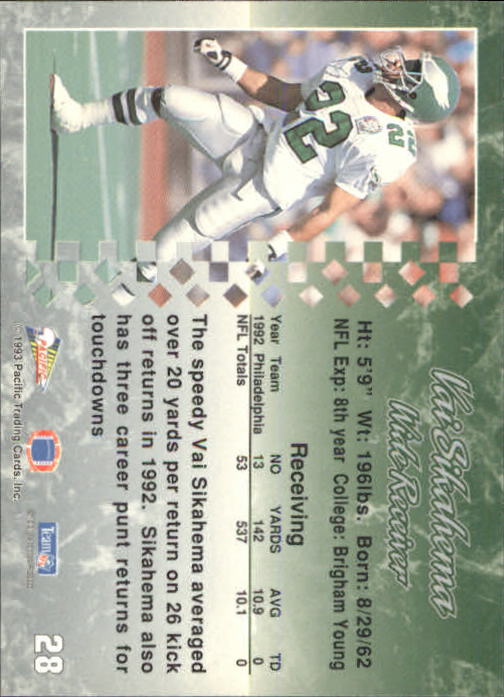 A6697- 1993 Pacific Football Cards 1-250 +Rookies -You Pick- 15+ FREE US SHIP - Bild 56 von 487
