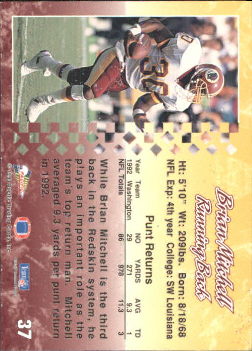 A6697- 1993 Pacific Football Cards 1-250 +Rookies -You Pick- 15+ FREE US SHIP - Bild 70 von 487