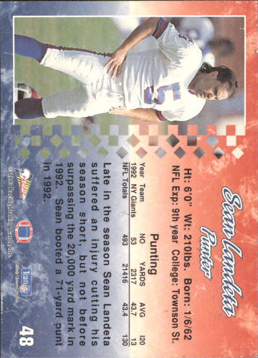 A6697- 1993 Pacific Football Cards 1-250 +Rookies -You Pick- 15+ FREE US SHIP - Bild 92 von 487
