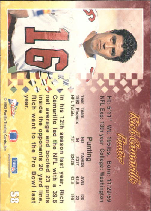 A6697- 1993 Pacific Football Cards 1-250 +Rookies -You Pick- 15+ FREE US SHIP - Bild 111 von 487