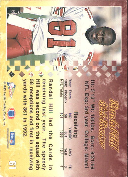 A6697- 1993 Pacific Football Cards 1-250 +Rookies -You Pick- 15+ FREE US SHIP - Bild 117 von 487