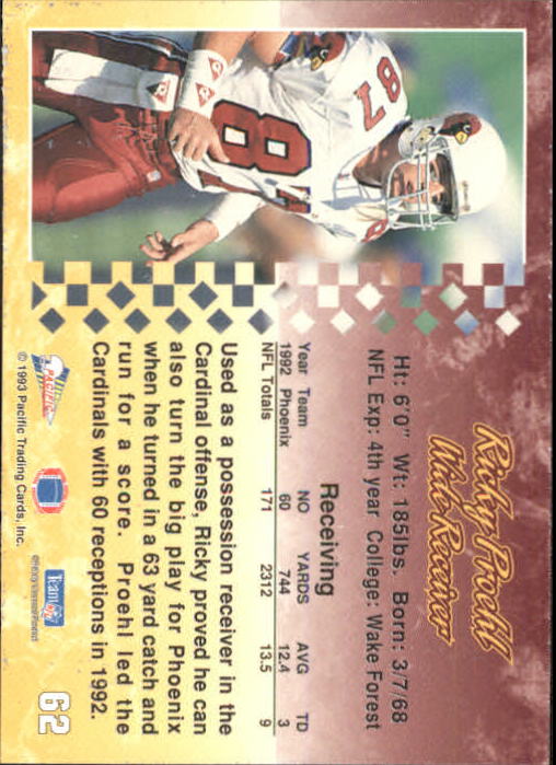 A6697- 1993 Pacific Football Cards 1-250 +Rookies -You Pick- 15+ FREE US SHIP - Bild 119 von 487