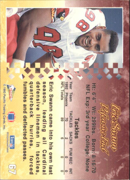 A6697- 1993 Pacific Football Cards 1-250 +Rookies -You Pick- 15+ FREE US SHIP - Bild 129 von 487