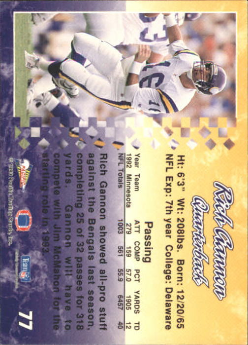 A6697- 1993 Pacific Football Cards 1-250 +Rookies -You Pick- 15+ FREE US SHIP - Bild 149 von 487
