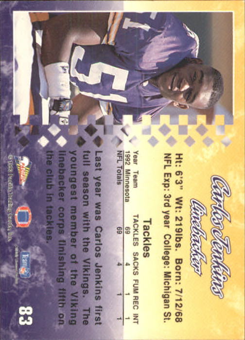 A6697- 1993 Pacific Football Cards 1-250 +Rookies -You Pick- 15+ FREE US SHIP - Bild 161 von 487