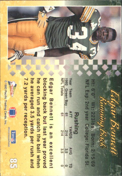 A6697- 1993 Pacific Football Cards 1-250 +Rookies -You Pick- 15+ FREE US SHIP - Bild 165 von 487