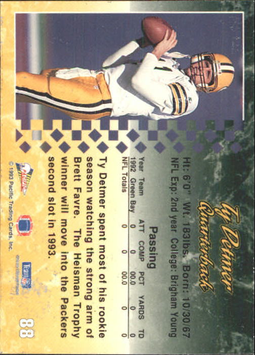 A6697- 1993 Pacific Football Cards 1-250 +Rookies -You Pick- 15+ FREE US SHIP - Bild 171 von 487