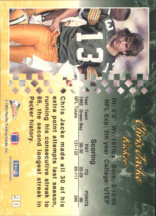 A6697- 1993 Pacific Football Cards 1-250 +Rookies -You Pick- 15+ FREE US SHIP - Bild 175 von 487