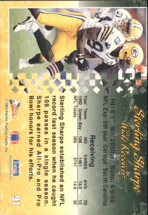 A6697- 1993 Pacific Football Cards 1-250 +Rookies -You Pick- 15+ FREE US SHIP - Bild 177 von 487