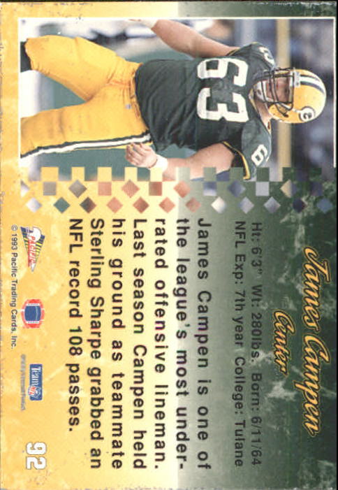 A6697- 1993 Pacific Football Cards 1-250 +Rookies -You Pick- 15+ FREE US SHIP - Bild 179 von 487