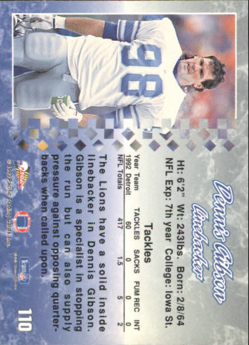 A6697- 1993 Pacific Football Cards 1-250 +Rookies -You Pick- 15+ FREE US SHIP - Bild 215 von 487