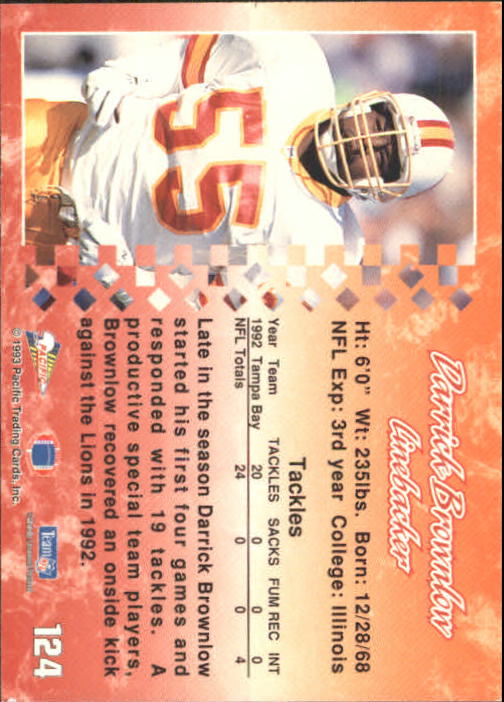 A6697- 1993 Pacific Football Cards 1-250 +Rookies -You Pick- 15+ FREE US SHIP - Bild 243 von 487