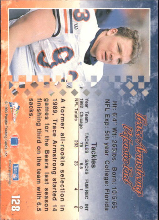 1993 Pacific #128 Trace Armstrong back image