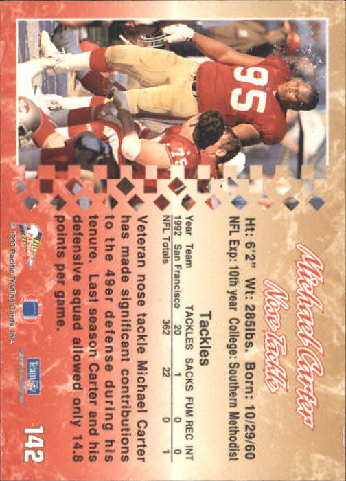 A6697- 1993 Pacific Football Cards 1-250 +Rookies -You Pick- 15+ FREE US SHIP - Bild 279 von 487