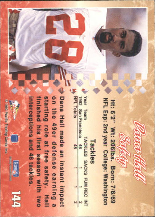 A6697- 1993 Pacific Football Cards 1-250 +Rookies -You Pick- 15+ FREE US SHIP - Bild 283 von 487