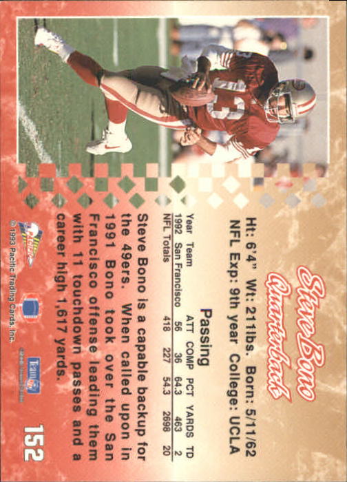 A6697- 1993 Pacific Football Cards 1-250 +Rookies -You Pick- 15+ FREE US SHIP - Bild 297 von 487