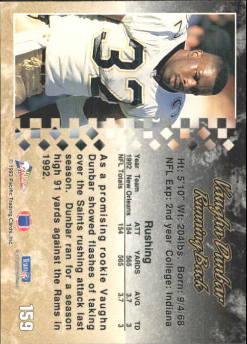 A6697- 1993 Pacific Football Cards 1-250 +Rookies -You Pick- 15+ FREE US SHIP - Bild 311 von 487