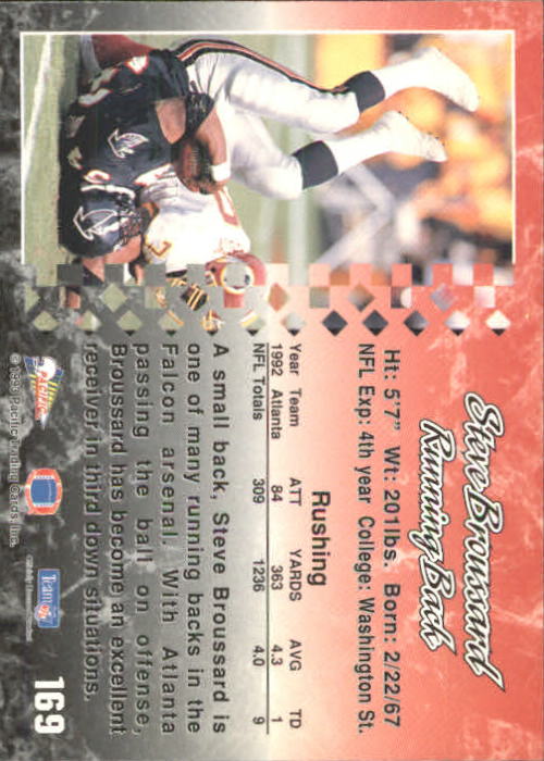 1993 Pacific #169 Steve Broussard back image