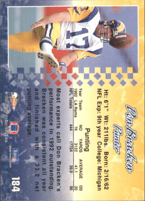 A6697- 1993 Pacific Football Cards 1-250 +Rookies -You Pick- 15+ FREE US SHIP - Bild 361 von 487