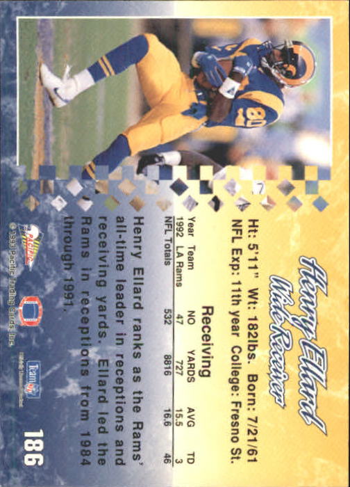 A6697- 1993 Pacific Football Cards 1-250 +Rookies -You Pick- 15+ FREE US SHIP - Bild 365 von 487