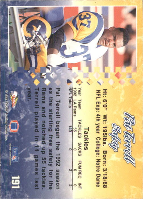 A6697- 1993 Pacific Football Cards 1-250 +Rookies -You Pick- 15+ FREE US SHIP - Bild 375 von 487