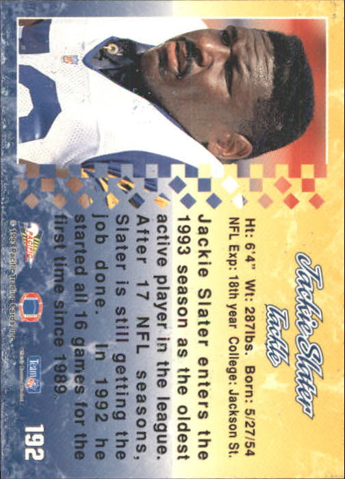 A6697- 1993 Pacific Football Cards 1-250 +Rookies -You Pick- 15+ FREE US SHIP - Bild 377 von 487