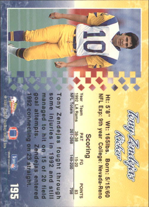 A6697- 1993 Pacific Football Cards 1-250 +Rookies -You Pick- 15+ FREE US SHIP - Bild 383 von 487