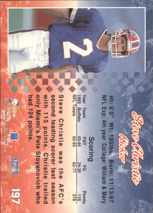A6697- 1993 Pacific Football Cards 1-250 +Rookies -You Pick- 15+ FREE US SHIP - Bild 387 von 487