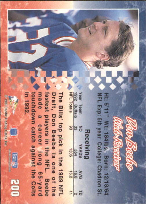 A6697- 1993 Pacific Football Cards 1-250 +Rookies -You Pick- 15+ FREE US SHIP - Bild 393 von 487