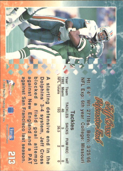 A6697- 1993 Pacific Football Cards 1-250 +Rookies -You Pick- 15+ FREE US SHIP - Bild 419 von 487