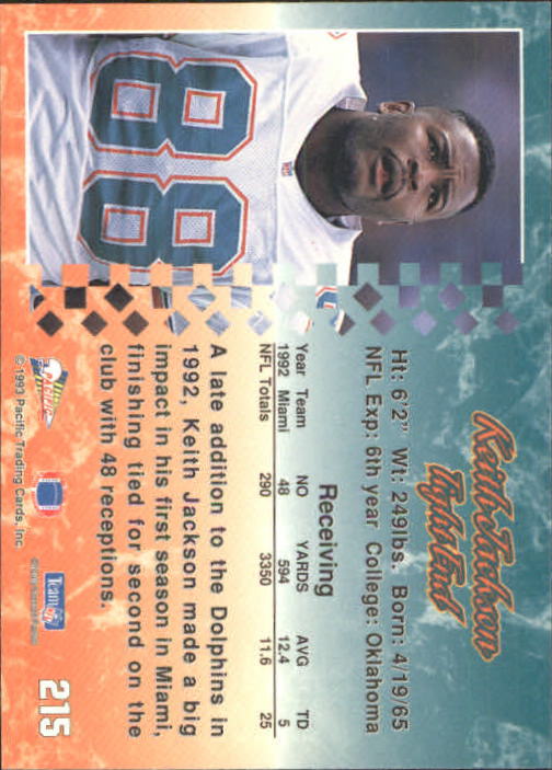 A6697- 1993 Pacific Football Cards 1-250 +Rookies -You Pick- 15+ FREE US SHIP - Bild 423 von 487