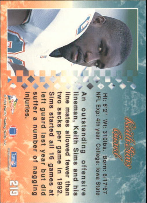 A6697- 1993 Pacific Football Cards 1-250 +Rookies -You Pick- 15+ FREE US SHIP - Bild 431 von 487