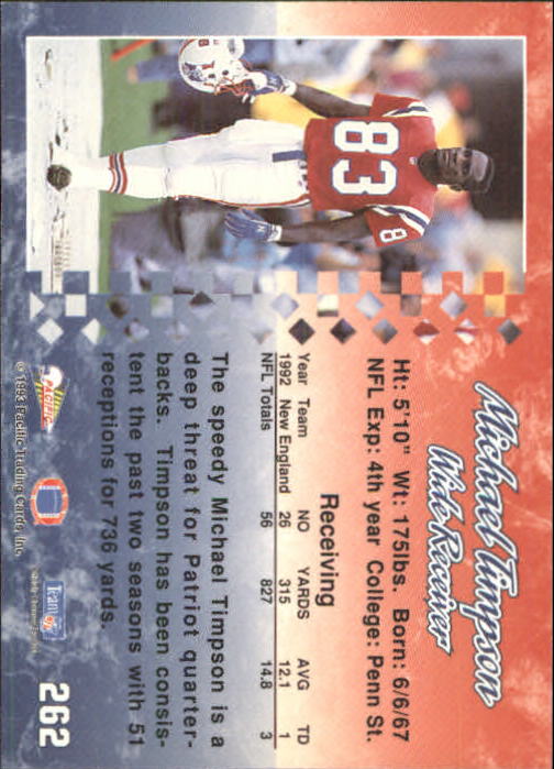 1993 Pacific #262 Michael Timpson back image