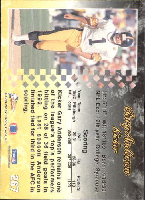 A6697- 1993 Pacific Football #s 251-440 +Inserts -You Pick- 15+ FREE US SHIP - Picture 35 of 351