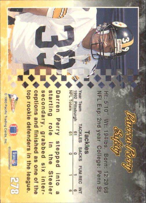 A6697- 1993 Pacific Football #s 251-440 +Inserts -You Pick- 15+ FREE US SHIP - Picture 57 of 351