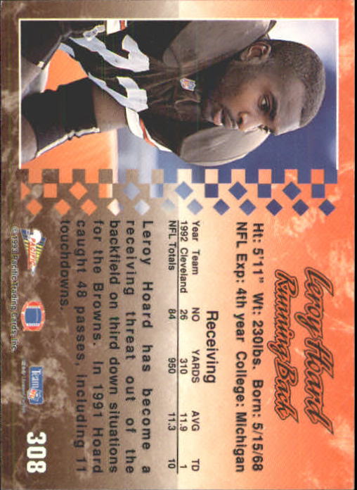 A6697- 1993 Pacific Football #s 251-440 +Inserts -You Pick- 15+ FREE US SHIP - Picture 113 of 351