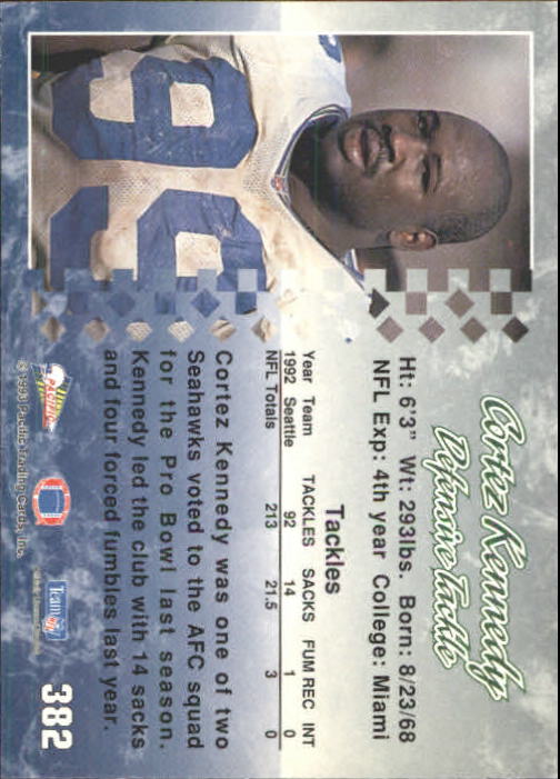 A6697- 1993 Pacific Football #s 251-440 +Inserts -You Pick- 15+ FREE US SHIP - Picture 241 of 351