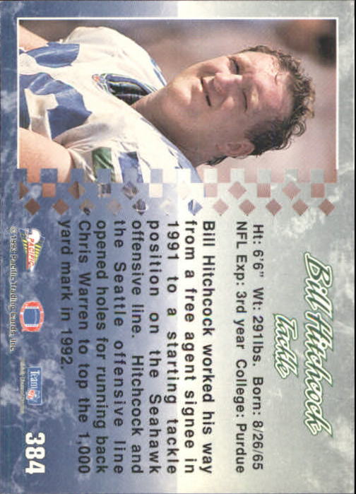 1993 Pacific #384 Bill Hitchcock RC back image