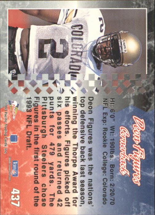 A6697- 1993 Pacific Football #s 251-440 +Inserts -You Pick- 15+ FREE US SHIP - Picture 337 of 351