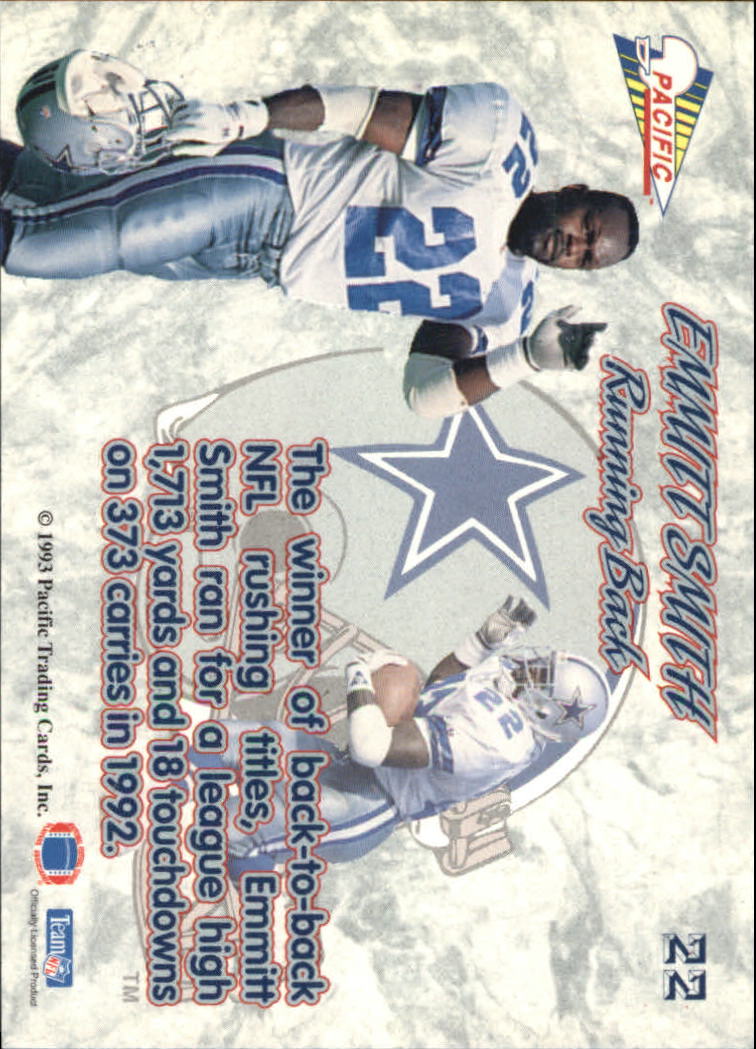 1993 Pacific Prisms #22 Emmitt Smith back image