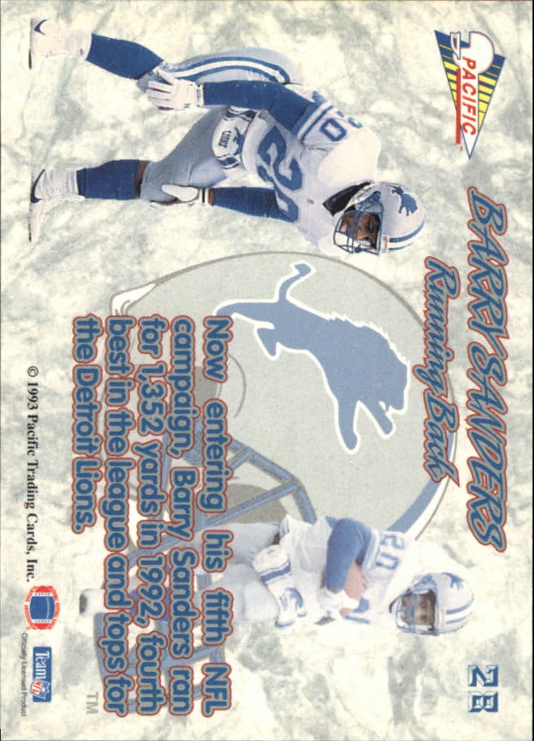 1993 Pacific Prisms #28 Barry Sanders back image
